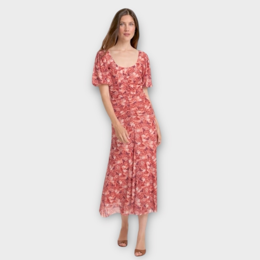 Draper James Mindy Midi Dress in Stretch Mesh Size Medium - Picture 2 of 13